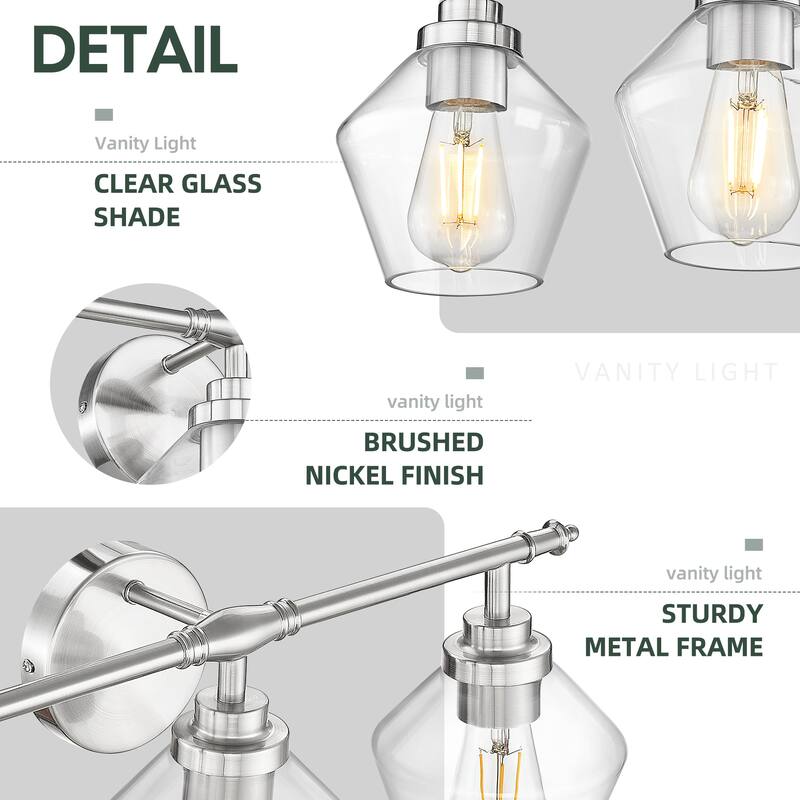3/4-Light Modern Bathroom Vanity Light