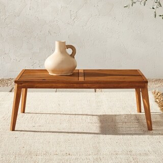 Walker Edison Slat-Top Solid Wood Patio Coffee Table - Bed Bath ...