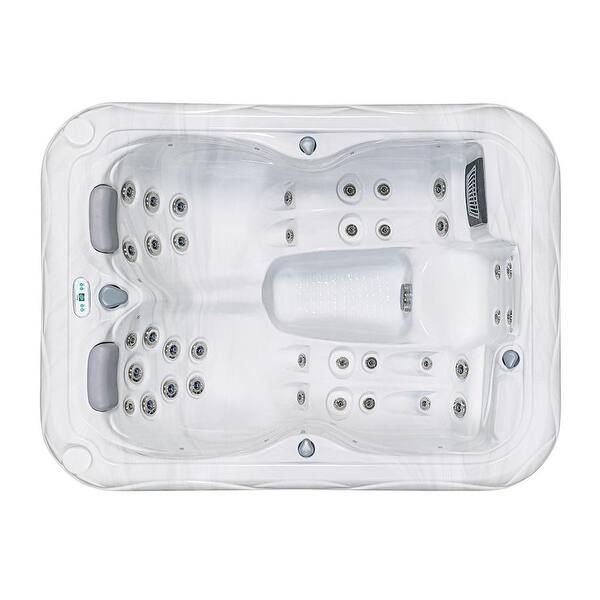 Buenospa Atlanta 3 Person 37 Jet Hot Tub, Sterling Silver, Gray