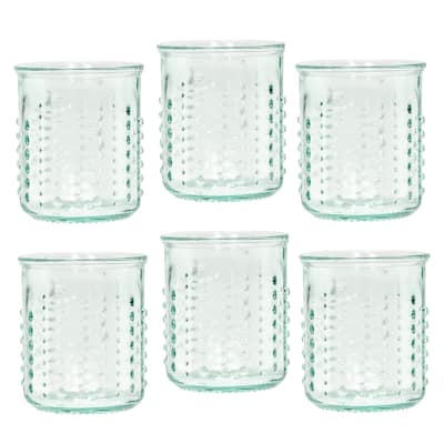 Amici Home Italian Recycled Green Urchin Glasses Set of 6 - 12 oz