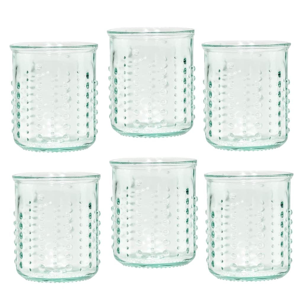 Amici Home Set of 6 Italian Recycled Green Urchin Glasses - 12 oz