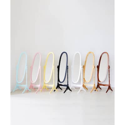 GTU Furniture Swivel Adjustable Full-Length Standing Oval Wood Cheval Floor Mirror