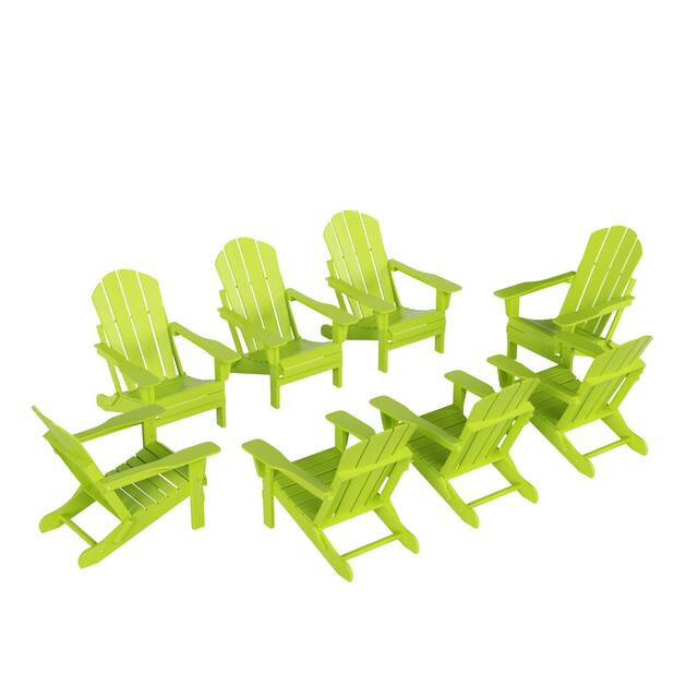 Laguna Poly Folding Adirondack Chair (Set of 8) - Lime