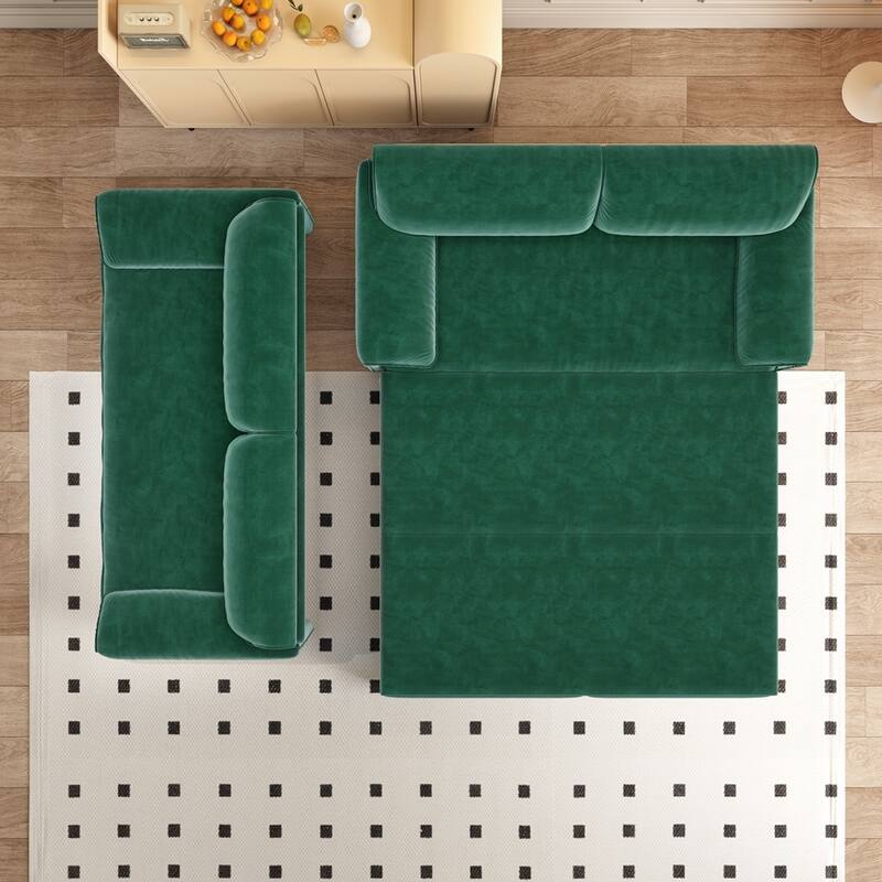 Convertible Sleeper Sofa Multi-Functional Velvet Loveseat Bed
