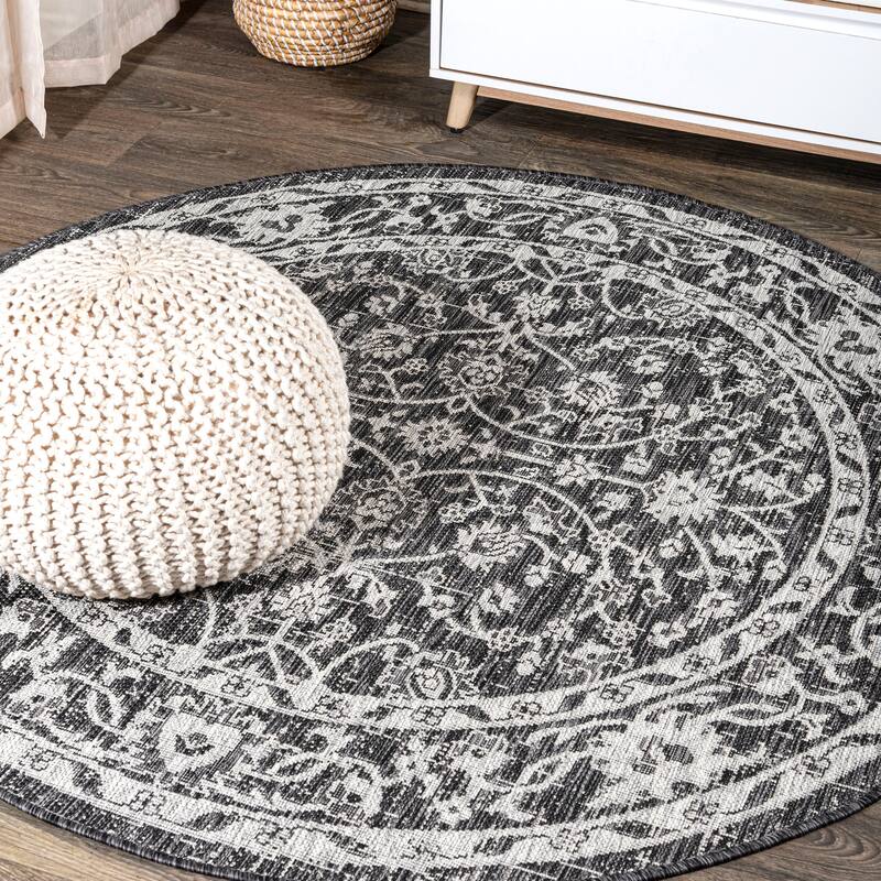 JONATHAN Y Palazzo Vine and Border Textured Weave Indoor/Outdoor Area Rug