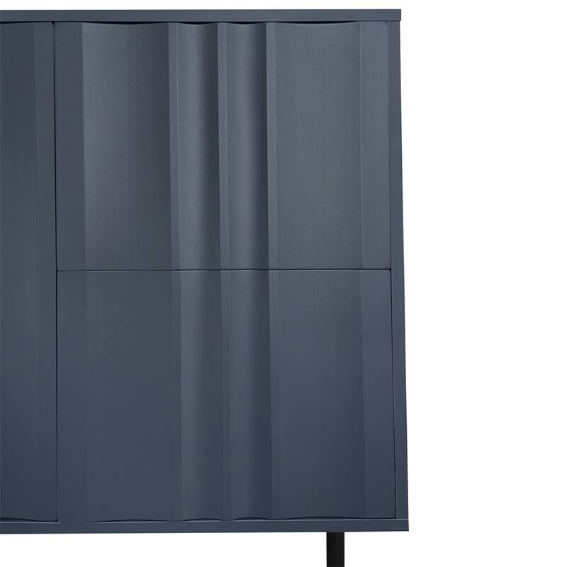 Wave Pattern Storage Cabinet with 2 Doors and 2 Drawers,Adjustable