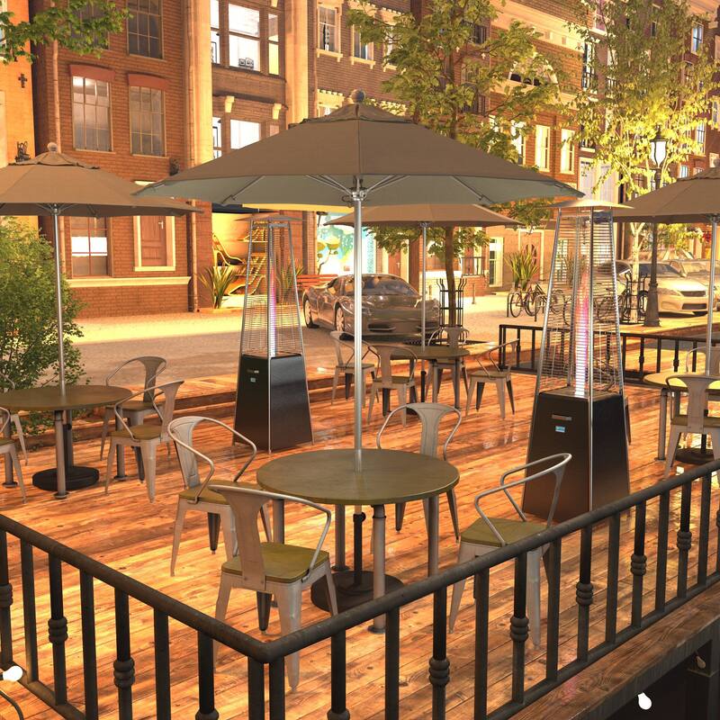 California Umbrella 75' Venture Series Patio Umbrella, Silver Aluminum Pole Fiberglass Ribs Push Lift, Olefin - Woven Granite