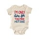 preview thumbnail 1 of 4, I'm Only Here For The Free Hot Dogs - Baby Boy Girl Clothes Bodysuit Funny Cute Blue - 0-3M
