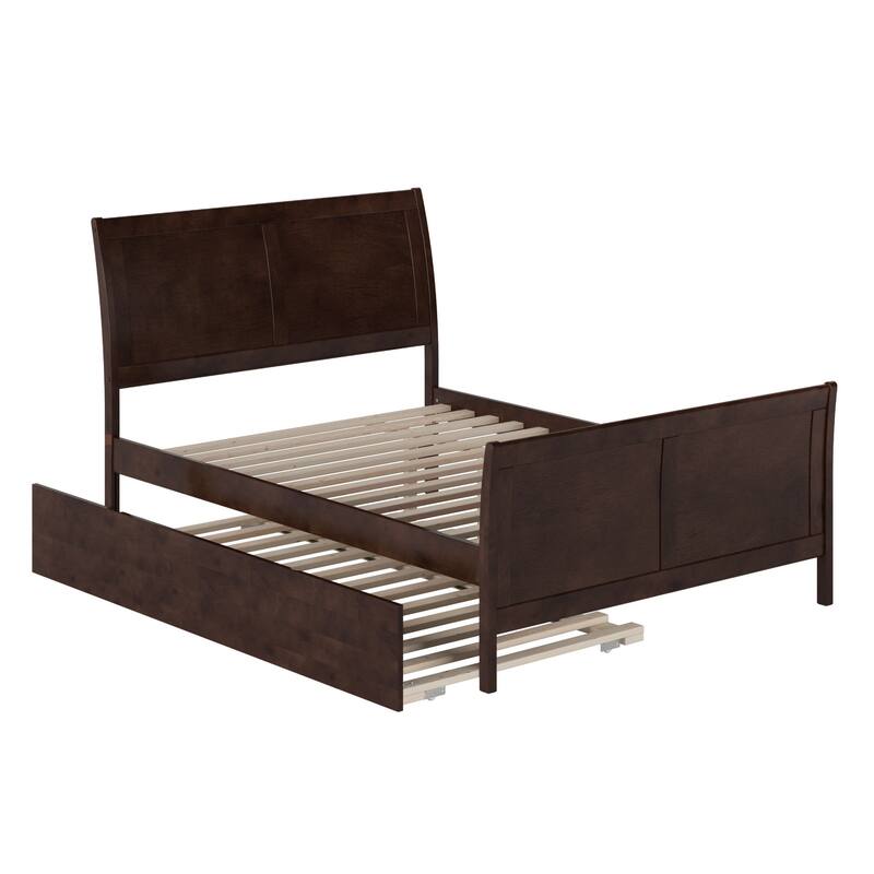 Portland Full Bed with Footboard and Twin Trundle in Espresso