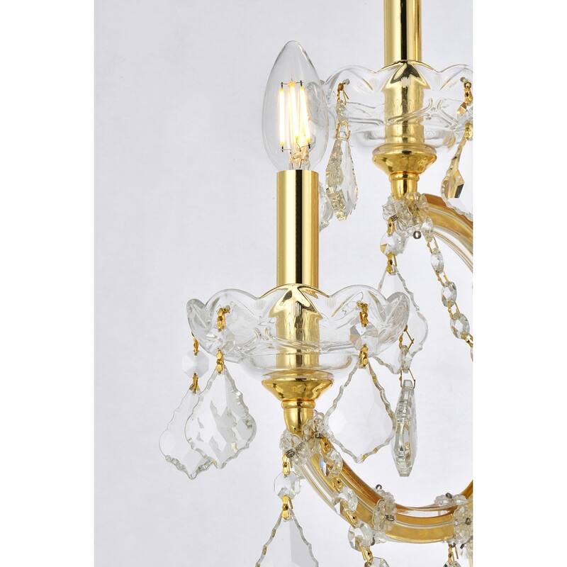 Fleur Illumination Collection Wall Sconce D:22in H:27in E:15.5in Lt:7 Gold Finish