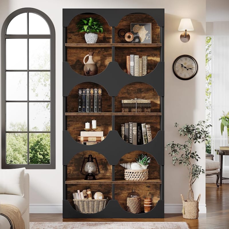 Modern 70.8-Inch Tall Bookcase Bookshelf with Open Storage Shelf