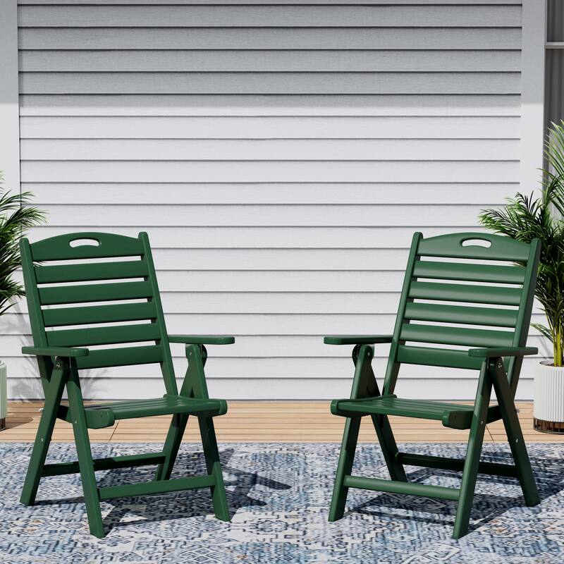Coastline Patio Folding Highback Dining Chair Set of 2