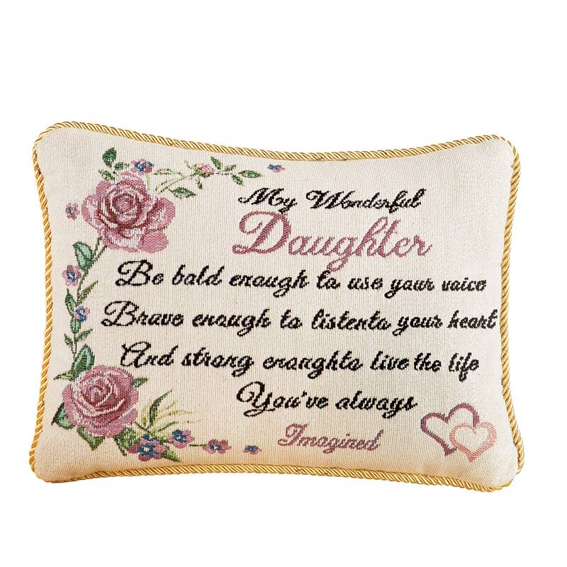 Sentimental My Wonderful Granddaughter or Daughter Tapestry Accent Pillow