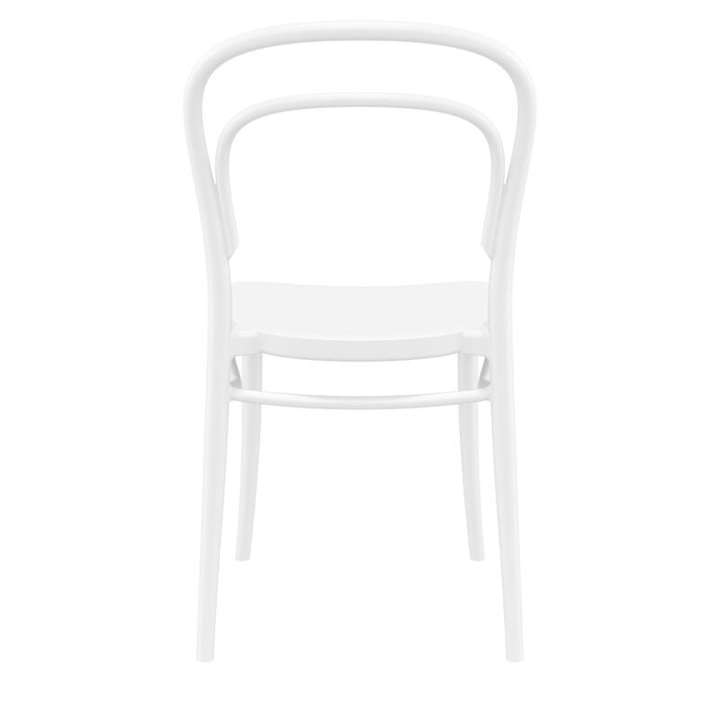 33.5" White Patio Armless Stackable Dining Chair