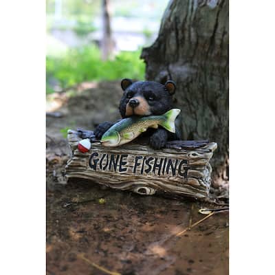 Black Bear W/Gone Fishing Sign