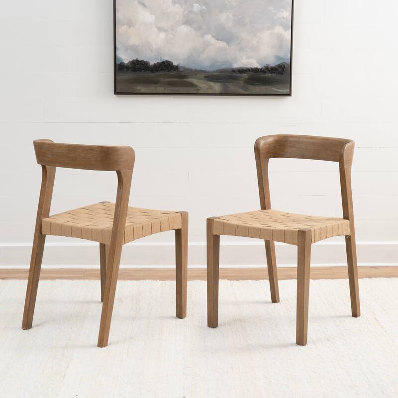 Maura Woven Brown Size Chair Set of 2 - Set of 2