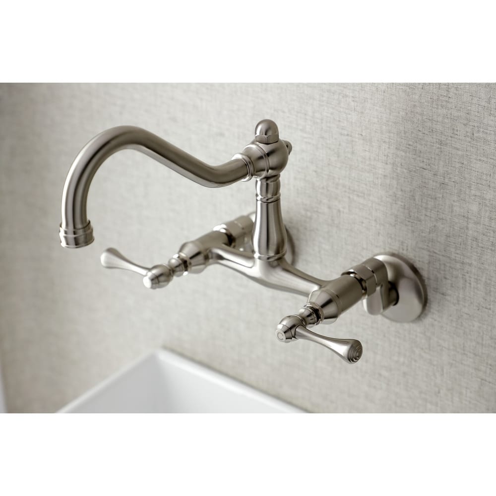 Vintage 6 in. Adjustable Center Wall Mount Kitchen Faucet