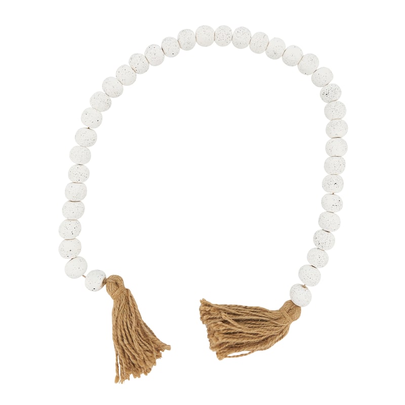 Rustic Elegance Wood Garland - White - 41"