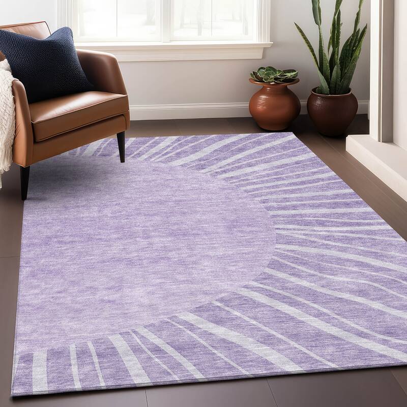 Premium Washable Super Soft Contemporary Rays Mayfield Rug
