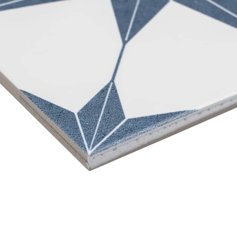Merola Tile Stella Azul 9-3/4" x 9-3/4" Porcelain Floor and Wall Tile