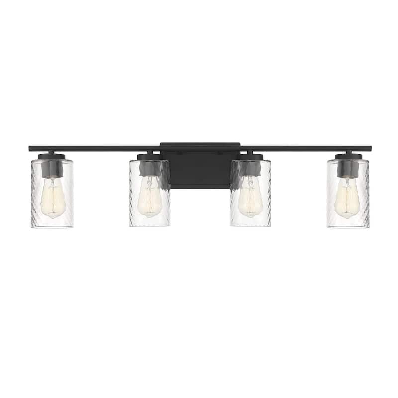 Meridian M80039 4 Light 32" Wide Bathroom Vanity Light with Swirl - Matte Black