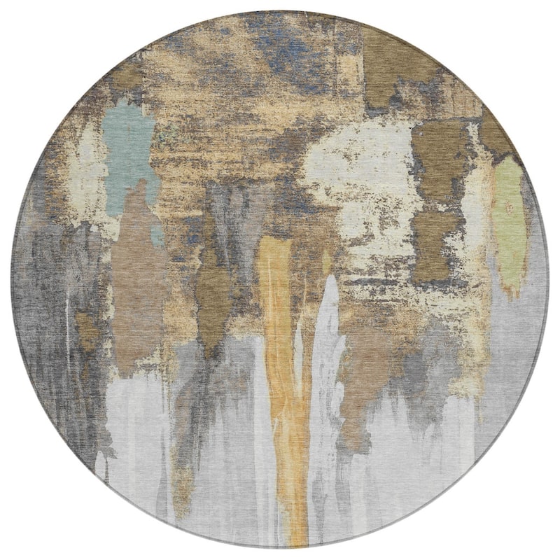 HomeRoots Abstract Transitional Rectangle Outdoor Rug
