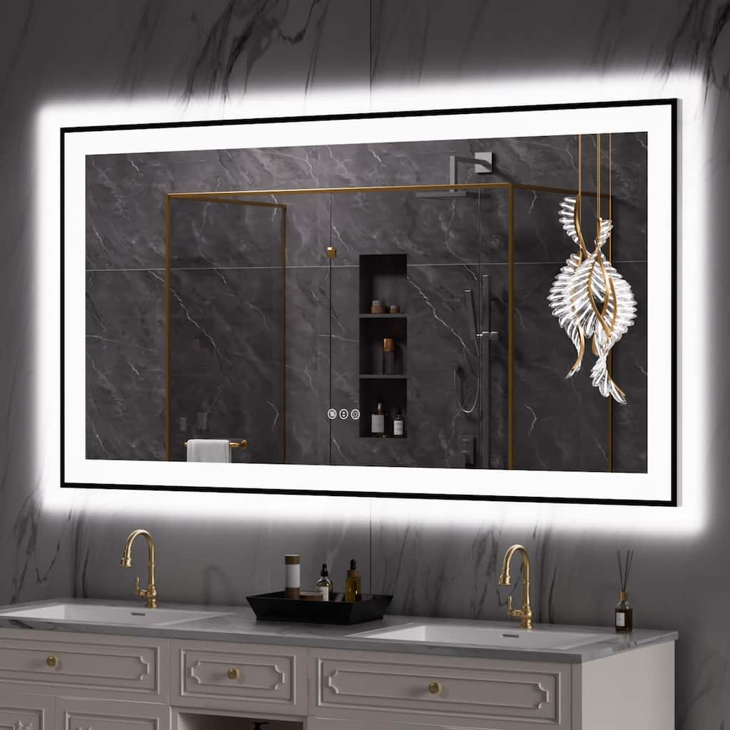 55x30 Inch Frameless LED Bathroom Mirror,Smart Mirror