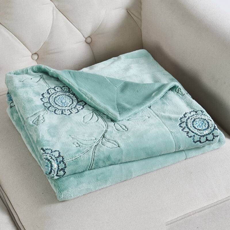Embroidered Sequin Throw