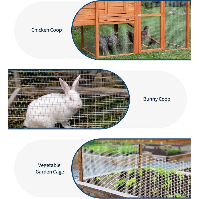 36in x 50ft 19 Gauge Galvanized Hardware Cloth, Garden Netting for Chicken Wire Fencing Roll, Silver - 36in x 50ft