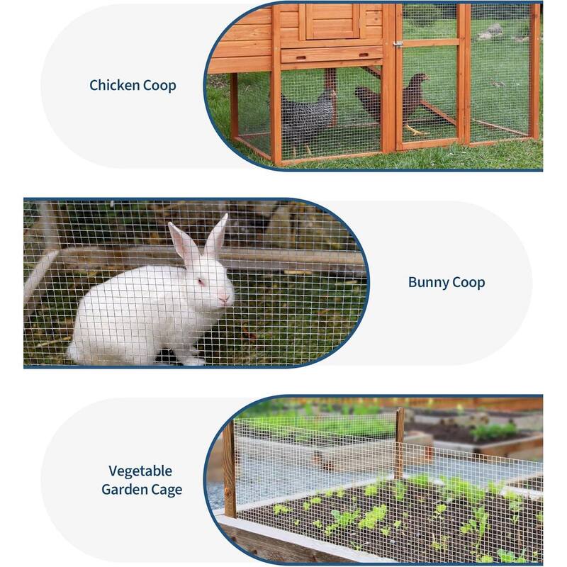 48in x 50ft 19 Gauge Galvanized Hardware Cloth, Garden Netting for Chicken Wire Fencing Roll, Silver - 48in x 50ft