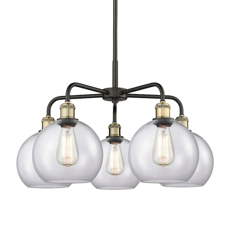 Innovations Lighting 516-5CR-16-26 Athens Chandelier Athens 5 Light - Black Antique Brass / Clear