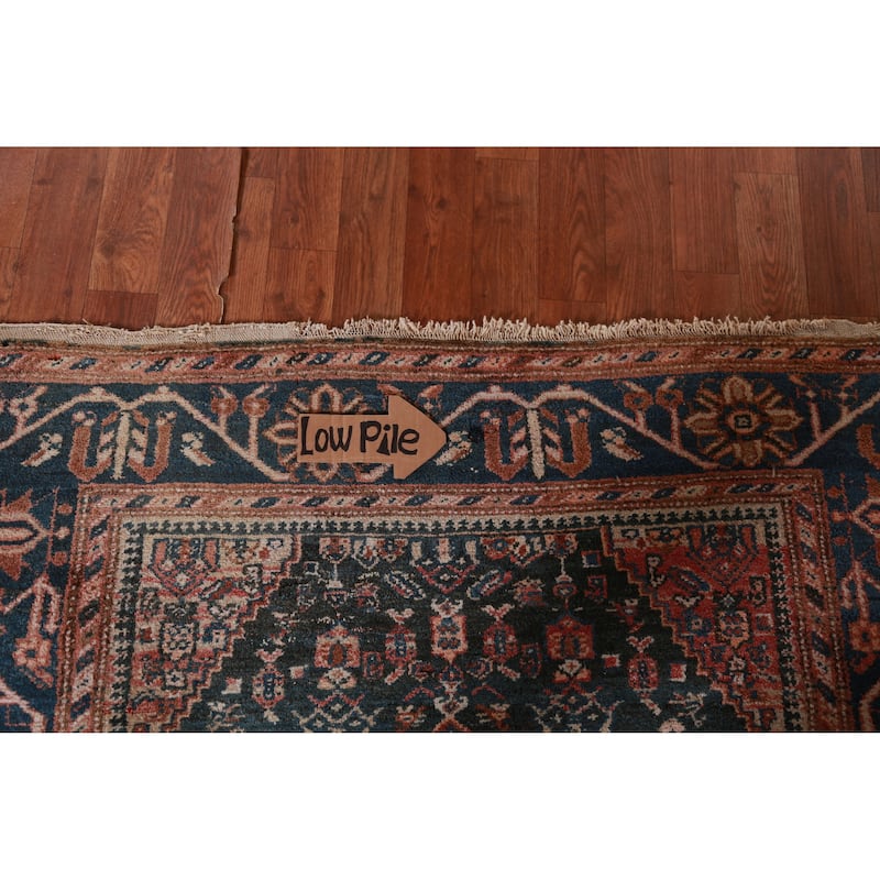 Hand Knotted Oriental 100% Wool Carpet Traditional Medallion Navy Blue & Blues Malayer Area Rug - 7' 0'' X 4' 0''