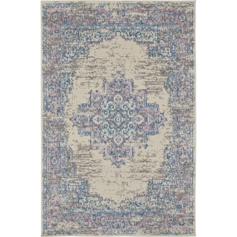 Power Loomed Distressed Non Skid Stain Resistant Area Rug - 60' X '36' X '0.5