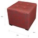 preview thumbnail 4 of 2, Sole Designs Red 4-button Tufted Ottoman