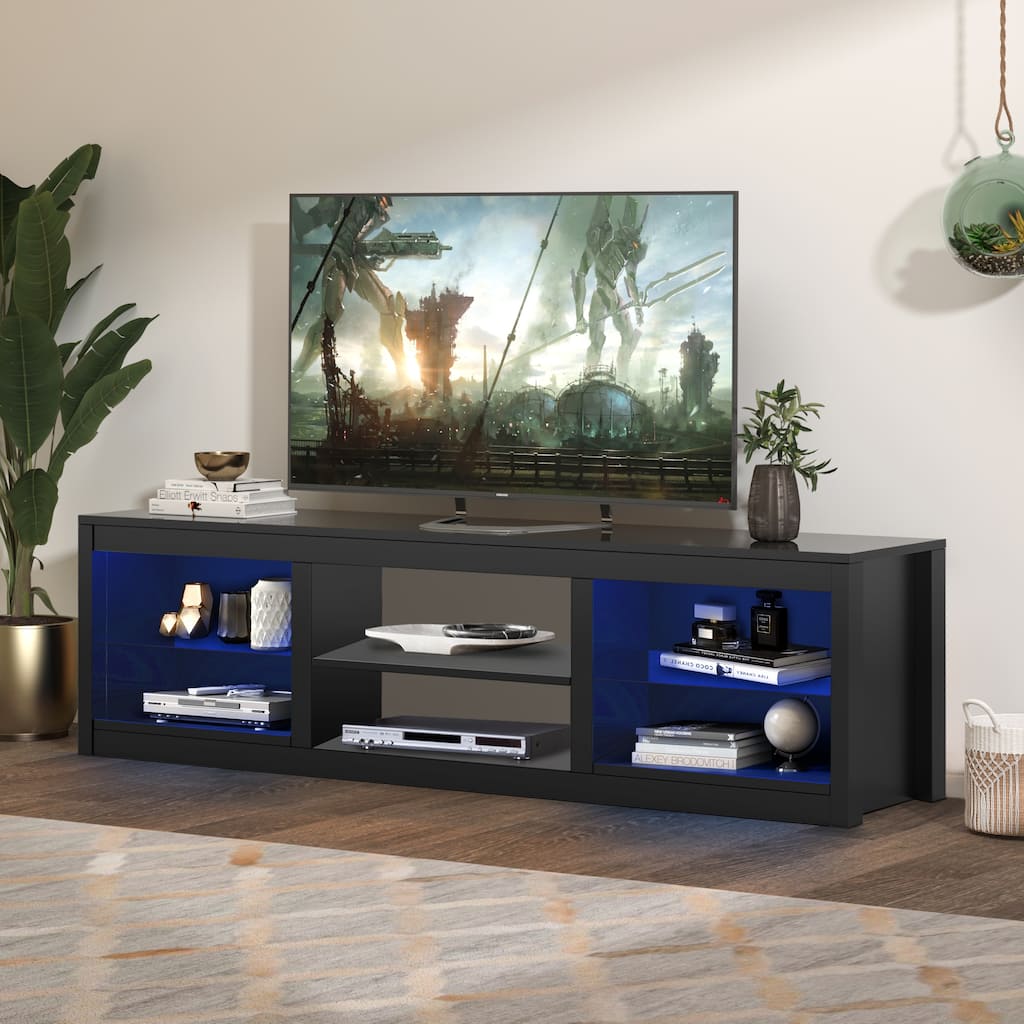 66" Modern RGB LED TV Stand Console Table for TV's up to 75"