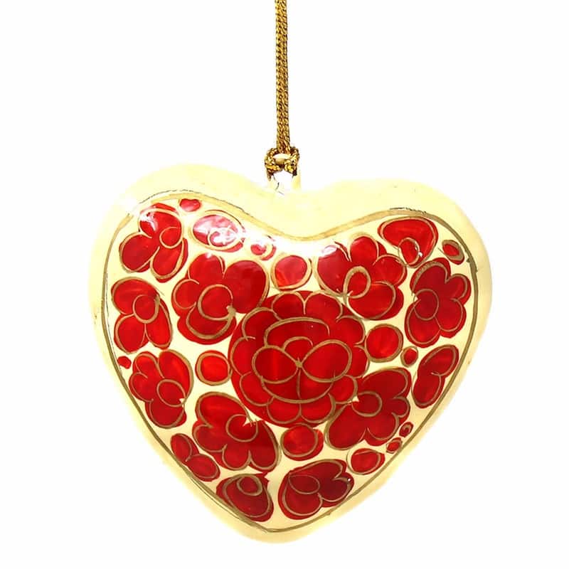 Recycled Paper Handpainted Floral Ornaments, Set of 3 (India)
