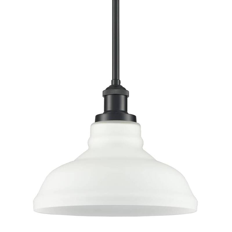 Lucca Industrial Island Pendant Light with Barn Glass Shade