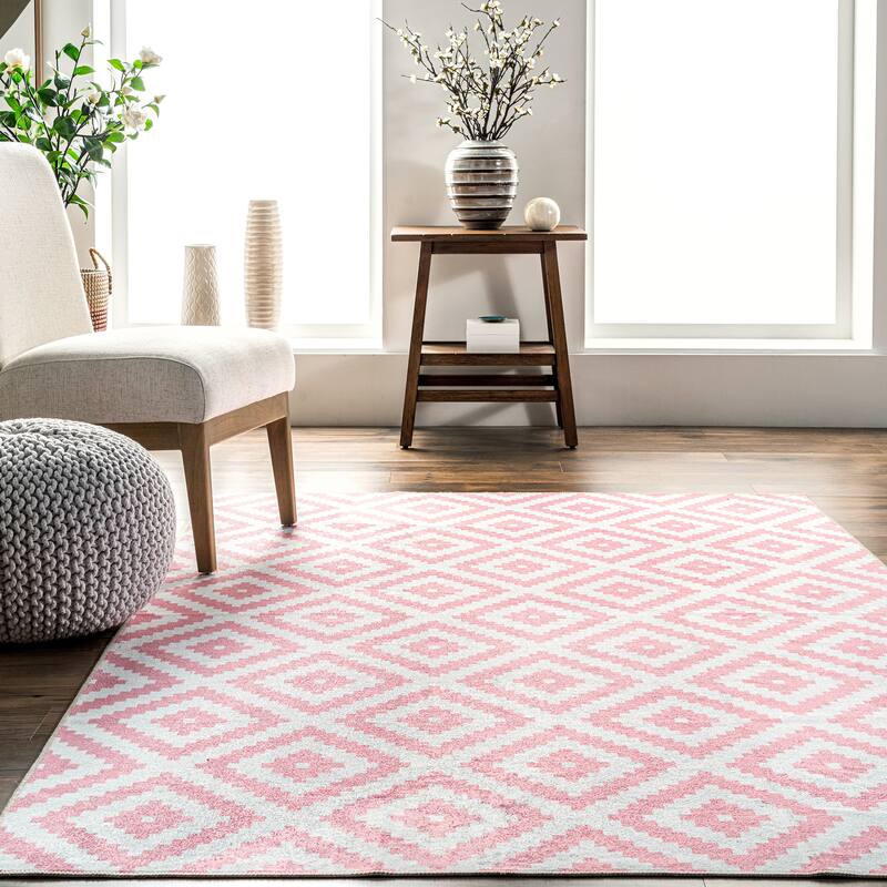 Nuloom Kellee SpinClean Machine Washable Modern Diamonds Area Rug