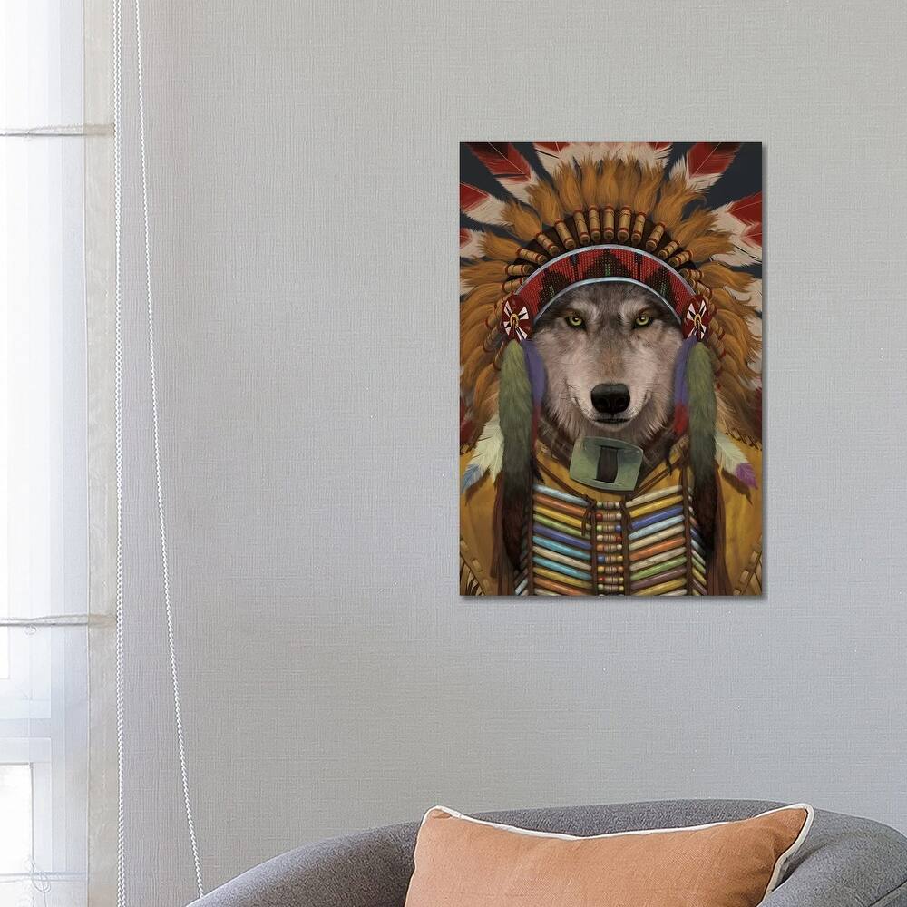 iCanvas "Wolf Spirit Chief" by Vincent Hie Canvas Print
