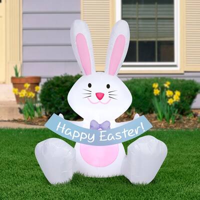 Airblown Inflatable Easter Bunny with Banner