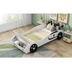 preview thumbnail 3 of 7, Adorable Twin Size Race Car-Shaped Platform Bed with Upholstered Backrest and Storage