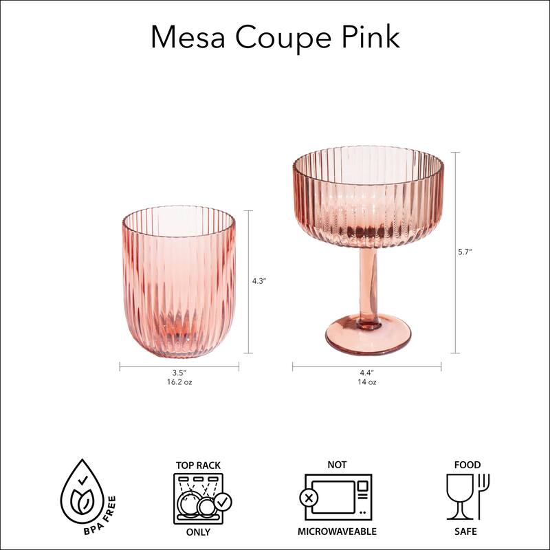 Abode Homewares Mesa Acrylic Stemless Wine Glass - 16.2 oz - Set of 6