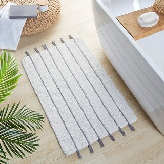 20in x 32in Arbor Stripe Tassel Cotton Tufted Rug - Bed Bath & Beyond ...