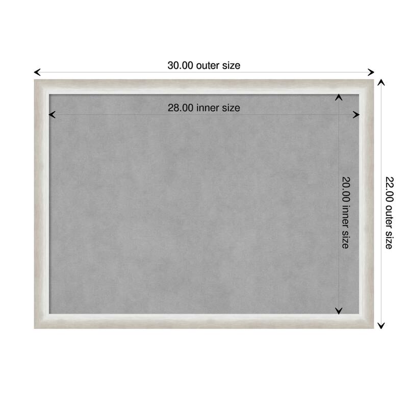 Amanti Art Two Tone Silver Framed Magnetic Board - Board Size 28x20