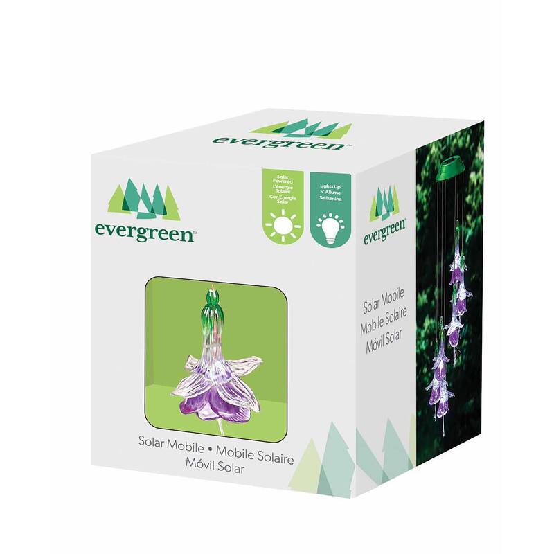 White Light Solar Mobile, Purple Fairy Flower