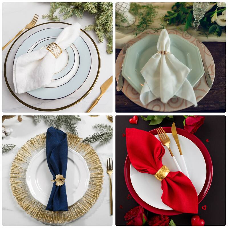 Napkin Rings Metal Hollow Rose Pattern Napkin Holder for Dinner