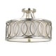 preview thumbnail 1 of 2, Libby Langdon for Crystorama Graham 3 Light Antique Silver Ceiling Mount - 15'' W x 11'' H 15'' W x 11'' H
