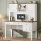 preview thumbnail 80 of 156, Farmhouse Executive L Shaped Desk Home Office Desk with Drawers and Storage Cabinet & Power Outlet