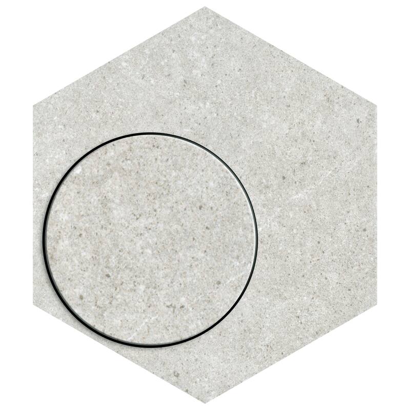 Merola Tile Traffic Hex Silver 8-5/8" x 9-7/8" Porcelain Floor and Wall Tile
