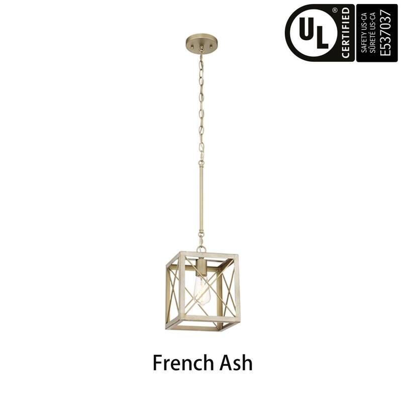 Acroma 1-light Farmhouse Rustic Rectangle Kitchen Island Pendant Light - 8 inches